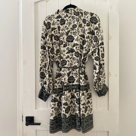 Alex Marie Women’s Black And White Floral Belted Dress Size 10 - Picture 3 of 8